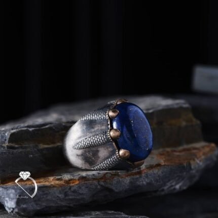 Lapis Taşlı Gümüş Erkek Yüzük Modeli
