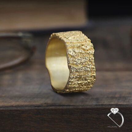 Gold Kaplama Ağaç Kabugu Gümüş Erkek Modeli