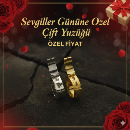 Sevgililer Gününe Özel Çift Yüzüğü, Göz Resmi İşlemeli, Özel Fiyat