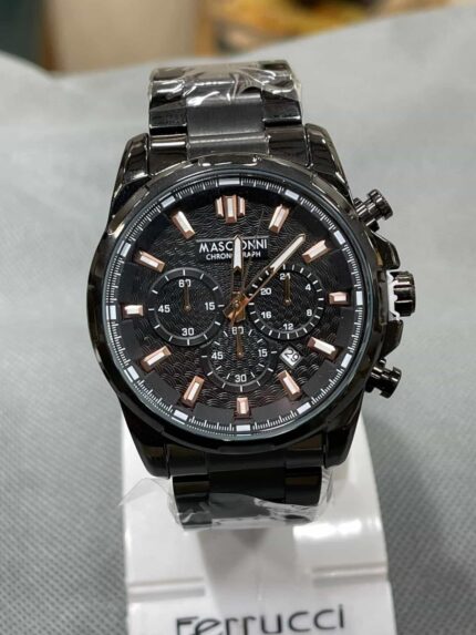 Mascionni Siyah Erkek Kol Saati Su Geçirmez