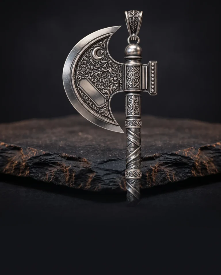 Osmanlı Teber 925 ayar gümüş kolye